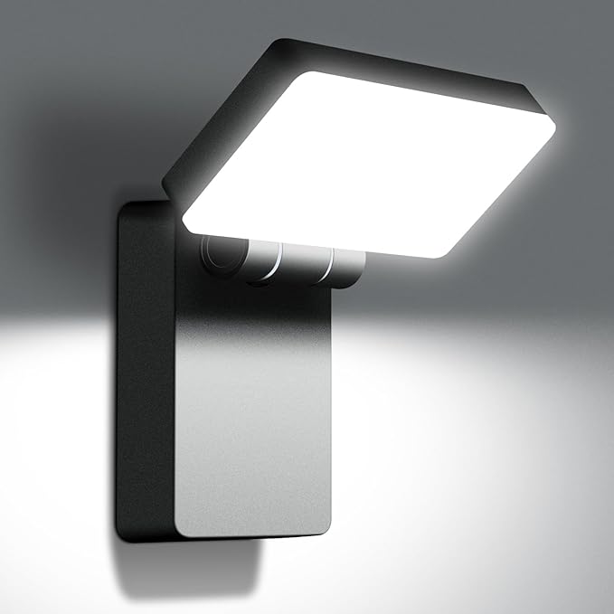 40W Modern Outdoor Wall Light, 360° Rotatable Neighbor-Friendly | 3000LM 5000K, IP65 Waterproof, Anti-Rust, Wall Mount, 85-265V, Switch Control Security Light for Porch Garage Backyard