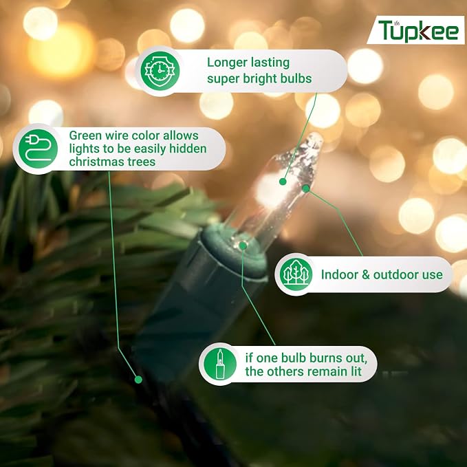 Christmas Light Net – 150 Clear Warm Mesh Lights - Random Shimmering Twinkle Lights - 21 of 150 Bulbs Twinkle - 4 ft x 6 ft – Outdoor/Indoor – Net Lights for Bushes, Hedges or Trees