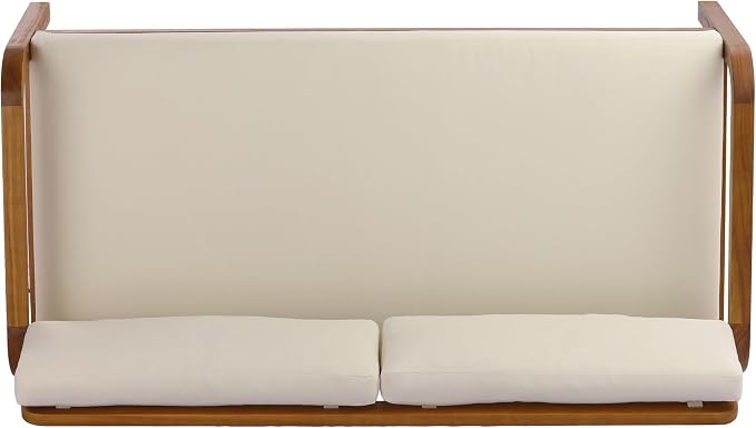 Christopher Knight Home 4 Piece Outdoor Conversation Sofa Set with Coffee Table, Acacia Wood Patio Furniture Set with Cushions, Loveseat 2 Chairs and Table, Teak Finish Outdoor Seating Set