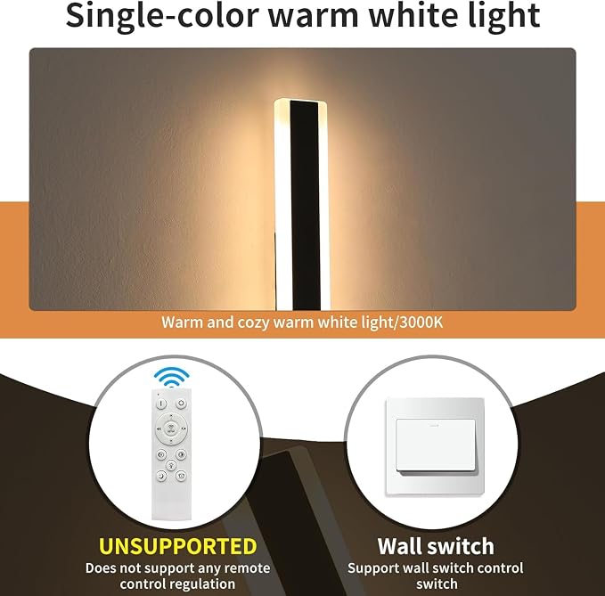 Modern Long Wall Sconces, 31.4inch Patio Wall Lights, 3000K Warm White Light, Black Minimalist Style, White Frosted Acrylic Panel, IP65 Waterproof Outdoor Wall Light Fixture for House, Garage, Garden