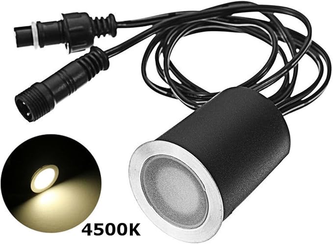 Recessed LED Deck Light Kits with Black Protecting Shell φ32mm, Outdoor Landscape Lighting IP67 Waterproof,12V Low Voltage for Garden,Yard Steps,Stair,Patio,Floor,Kitchen Decoration