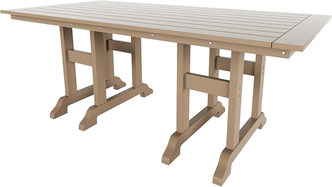 HDPE Laguna 38" X 73" Rectangular Dining Table,Weathered Wood