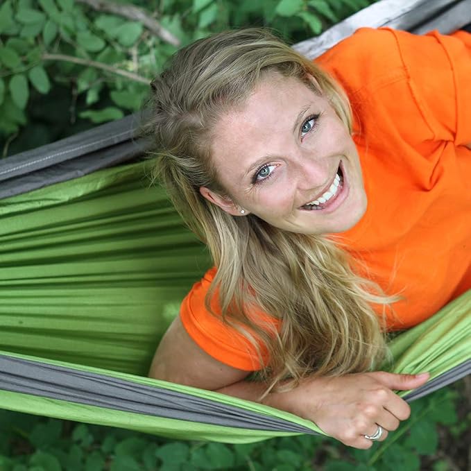 Vivere Double Parachute Camping Hammock, Includes Stuff-Sack (Storm/Apple)