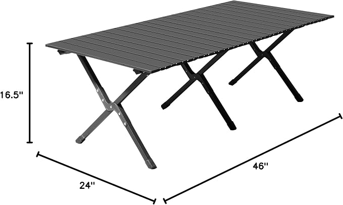 4.5 Ft Folding Portable Picnic Camping Table, Aluminum Roll-up Table with Easy Carrying Bag for Indoor, Outdoor, Beach, Backyard, BBQ, Party, Patio, Picnic