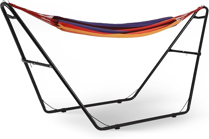 Outdoor Leisure Tropical Hammock and Frame - Stripe