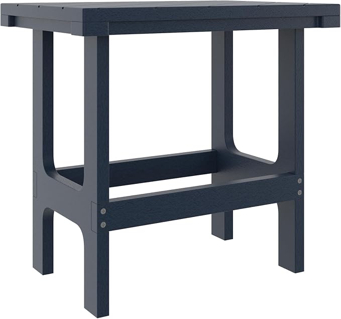 Outdoor Side Table, Navy – Durable Recycled Plastic Table, All-Weather
