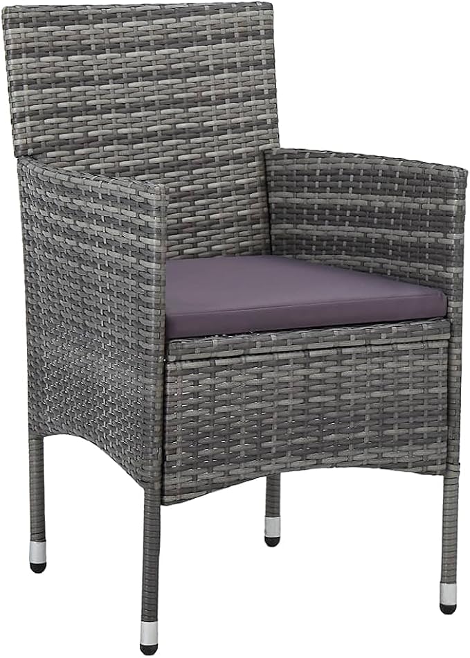 3 pcs Patio Dining Set & Conversation Set Anthracite Steel Balcony Furniture Outdoor Patio Furniture Set for Front Porch Lawn Backyard 43.3 x 20.9 x 28.3 in