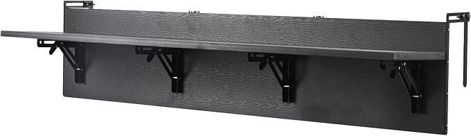 VEVOR Balcony Hanging Table, 59 x 12 inch, Outdoor Balcony Bar Table for Railings, 50 lbs Loading, Fit Railing from 1" to 4.3", Serving Table for Patio & Deck