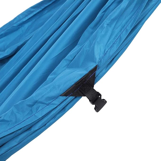 Breathable Hanging Chair Bed, 260x140cm Dual Use Portable Hammock Swing, Garden Hammock with Steel Buckle for Camping Courtyard Corridor Outdoor (Peacock Blue)