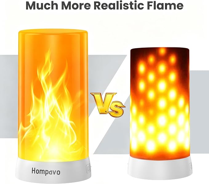 Hompavo 【Upgraded Flame Lights with Remote, Timer, 4-Mode Rechargeable | Waterproof LED Battery Operated Flameless Candles, Pillar Flickering Lanterns for Room Patio Wedding Party Halloween Decor, 1