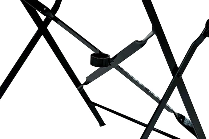 Carolina Chair & Table Round Folding Outdoor Bistro Table with 2" Umbrella Hole - Space Saving Fold Flat Design, Powder Coated Steel Patio Dining Table - Weather Resistant Garden Furniture(Black,36")
