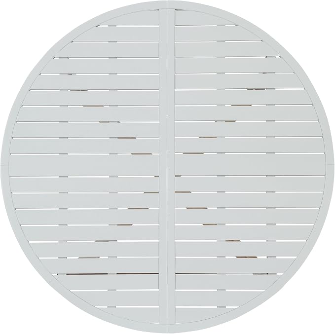 Merax 5-Piece Outdoor Dining Set for 4 People, Weather-Resistant Sturdy Acacia Wood Furniture Sets, 47.2" Round Dining Table, for Patios Garden Poolside Lawn, Light Gray Tabletop+Light Brown Chair