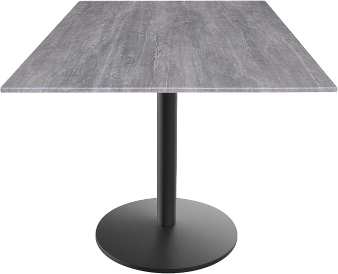 Holland Bar Stool Co. 30" Tall OD214 Indoor/Outdoor All-Season Black Wrinkle Table with 32" x 32" Square Greystone EuroSlim Top