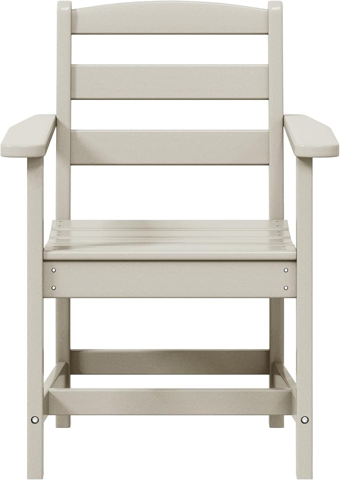 WestinTrends Ashore Outdoor HDPE Patio Classic Dining Arm Chair, Sand