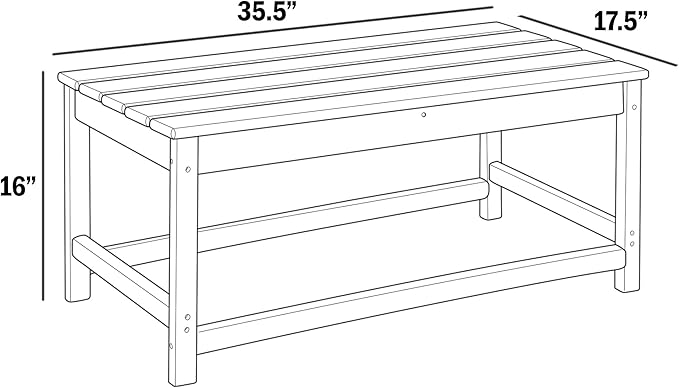 HDPE Laguna Outdoor Poly Adirondack Coffee Table, Teak