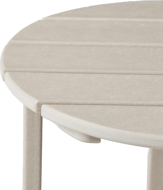 WestinTrends Dylan Adirondack Round Outdoor Side Table, Sand