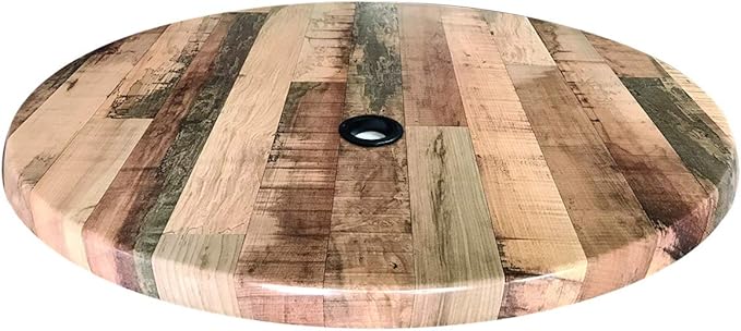 30" Diameter Rustic, Indoor/Outdoor All-Season EnduroTop Table Top with Umbrella Hole