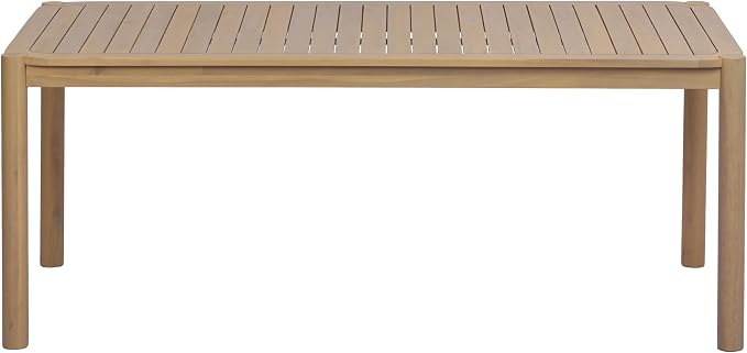 Christopher Knight Home Levi Acacia Wood Dining Table Set for 6, Solid Wood Outdoor Dining Set for 6, 7 Piece Patio Dining Table and Chair Set with Wicker Seat & Back, Black + Light Teak