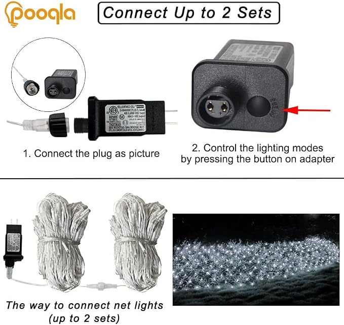 Cool White Net Lights, 28x 5ft Christmas Lights Outdoor Clear Wire | 510 LED Large Net Mesh Lights Plug in, 8 Modes Waterproof Connectable Bushes Lights for Christmas Hedge Yard Decor