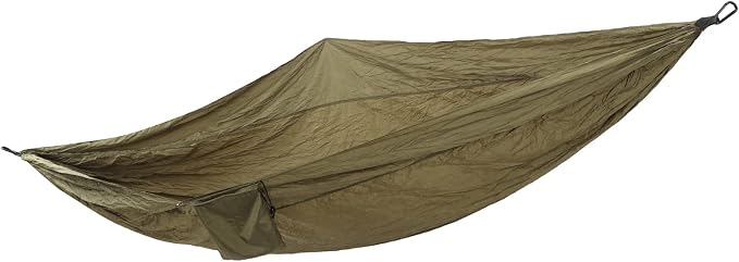Double Hammock 210T Nylon Camping Swing, Outdoor Indoor Hanging Bed for 2 Person, Lightweight Portable Hammock with Carabiner Steel Buckle for Camping Hiking Backyard (Olive Drab)