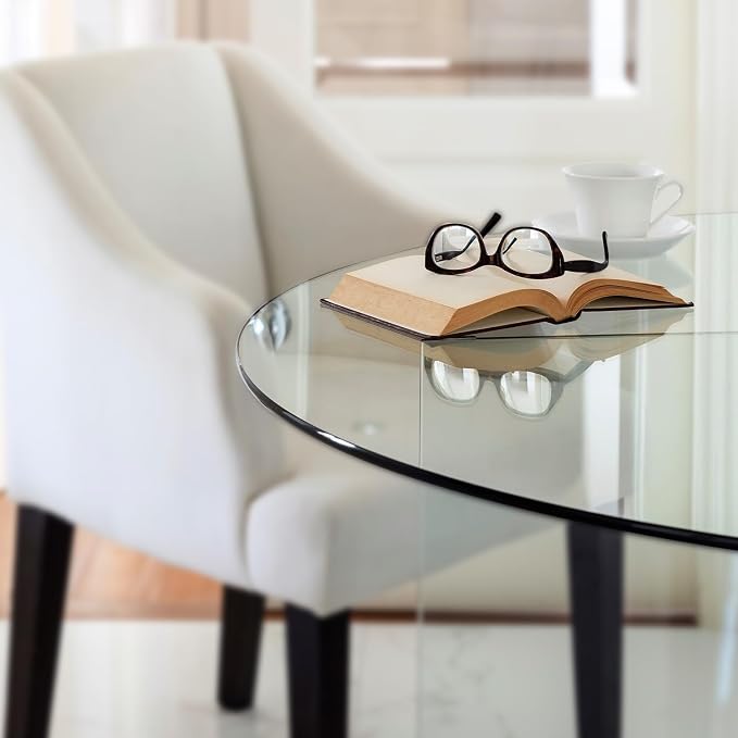42" Inch Round Glass Table Top 3/8" Thick Pencil Polish Edge Tempered by Fab Glass and Mirror