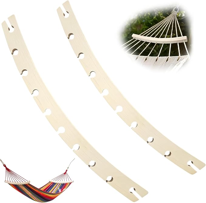 2 PCS Detachable Hammock Spreader Bar, Wooden Hammock Spreader Bars — Durable Replacement Accessories for Patio, Backyard, Camping, Garden