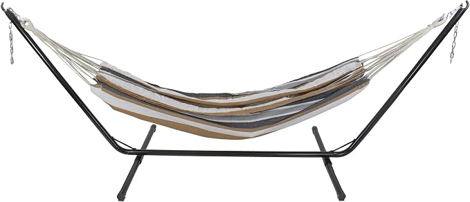 Northlight 73" Neutral Colored Striped Double Brazilian Hammock