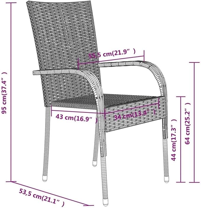 BOWERY HILL 5-Piece Patio Dining Set, Powder-Coated Steel and PE Rattan, Gray and Black Finish, Tempered Glass Tabletop, Contemporary Style Outdoor Garden Furniture for Balcony or Terrace