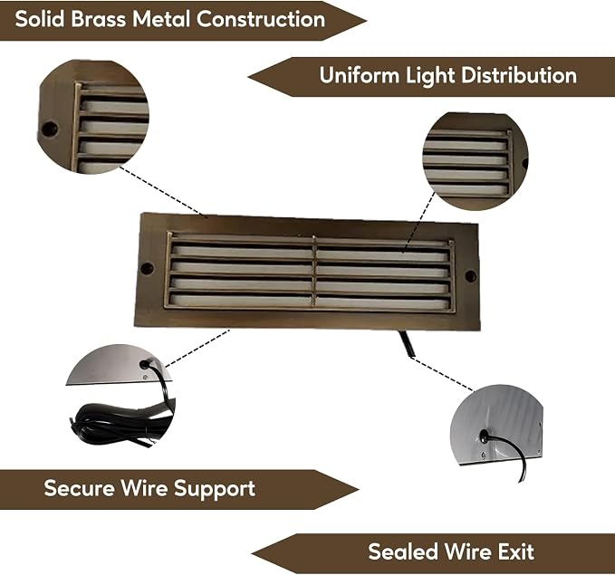 Ironsmith Lighting Products LED Step Light Antique Bronze and Brass Construction, Low Voltage, Easy Installation, Oil Rubbed Bronze Finish Outdoor Step Light with Integrated LED