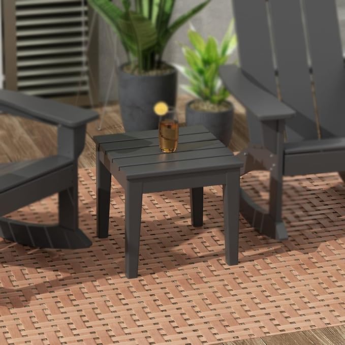 WestinTrends Ashore Outdoor Patio Modern Adirondack Side Table, Gray