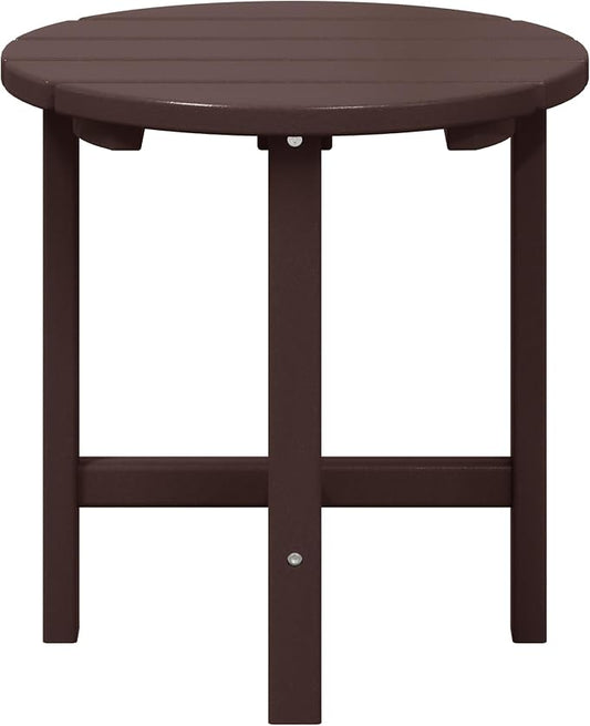 WestinTrends Dylan Adirondack Round Outdoor Side Table, Dark Brown