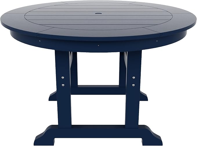 HDPE Laguna 47" Round Dining Table,Navy Blue
