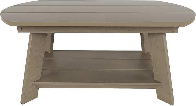 WestinTrends Tuscany Outdoor Coffee Table, All Weather HIPS 2 Tier Patio Adirondack Coffee Table, Taupe