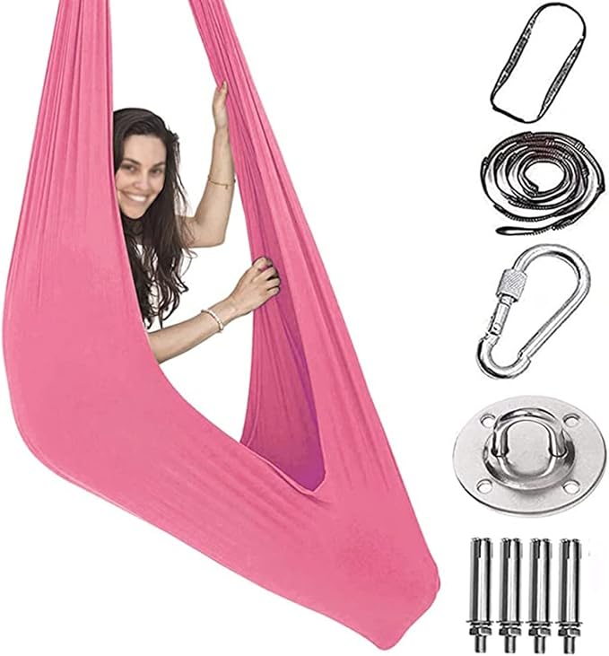 Kids Therapy Swing Adjustable Aerial Yoga Cuddle Hammock Indoor Outdoor Snuggle Swing with Special Needs Ideal for Children Calming & Relaxing Sensory Integration