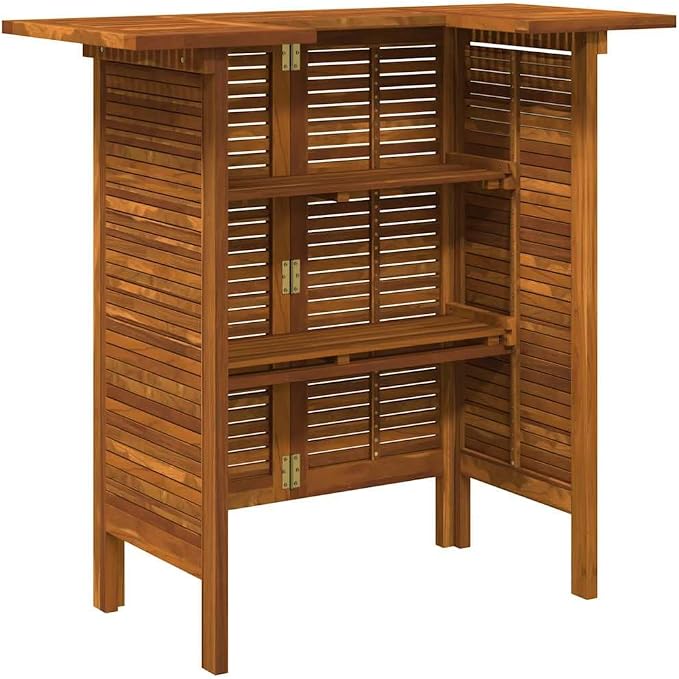 vidaXL Solid Acacia Wood Bar Table, Bistro Table, Garden Furniture