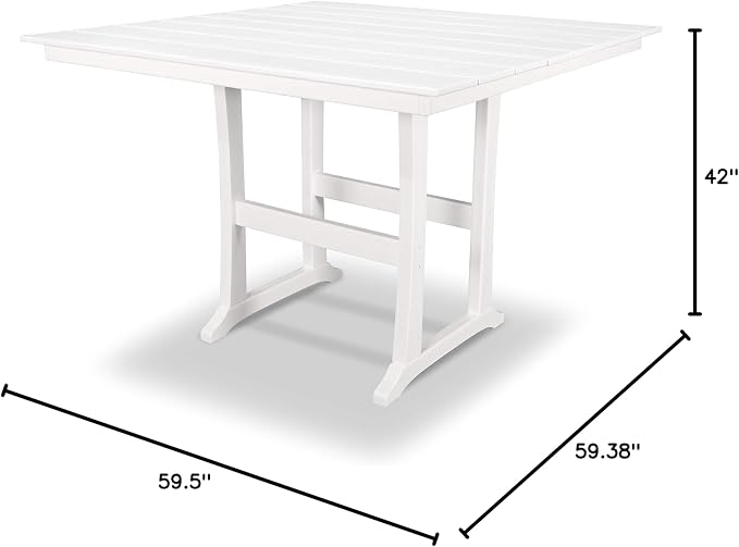 Trex Outdoor Furniture™ Farmhouse Trestle 59" Bar Table in Classic White