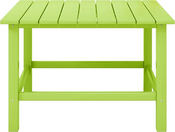 WestinTrends Malibu Kids Outdoor Patio Furniture HDPE 31" Wide Square Dining Table, Lime
