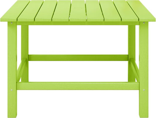 WestinTrends Malibu Kids Outdoor Patio Furniture HDPE 31" Wide Square Dining Table, Lime