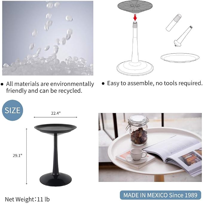 Lagoon Sprout White Round Side Table