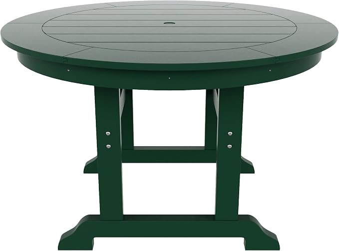 HDPE Laguna 47" Round Dining Table,Dark Green