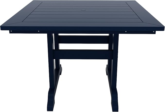 HDPE Laguna 43" Square Dining Table,Navy Blue
