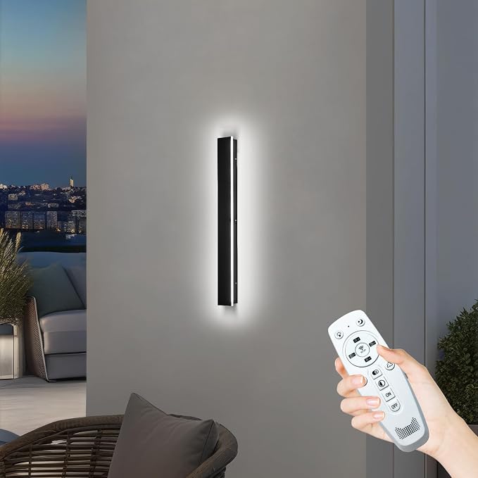 31.5inch Modern Outdoor Wall Lights, IP65 Waterproof Long Exterior Lighting Fixtures Wall Mount, Dimmable Linear Outdoor LED Wall Sconce, Outside Lights for House Garage (2700K-6500K)