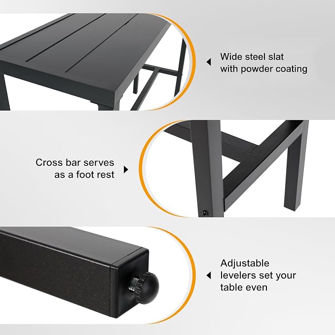 Anmutig Patio Outdoor Bar Table 39 inch Height Bistro Table High Top Bar Metal Table with Waterproof Top for Hot Tub Home Kitchen Cafe
