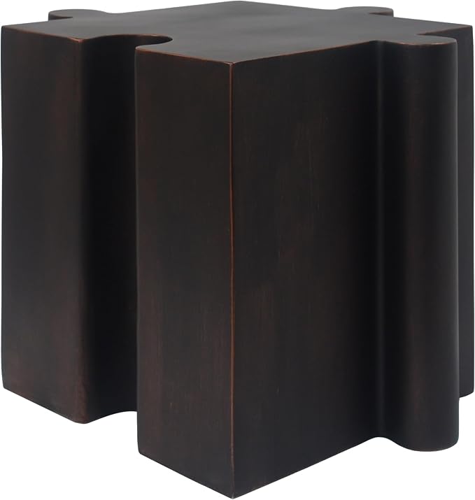 Christopher Knight Home Daton Interlocking Puzzle Outdoor Side Table, Lightweight Concrete Patio Coffee Table, Convex Edge MGO Modular End Table, Creative Set Up for Indoor&Outdoor Use, Copper