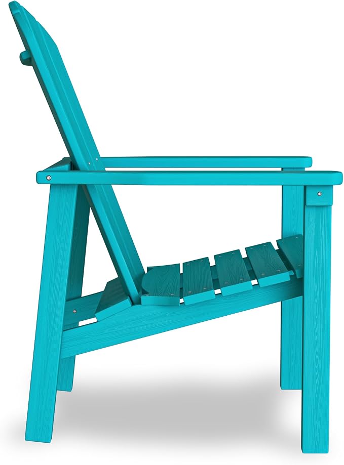 nevilywood Compact Stackable Adirondack Chairs Set of 4,HDPE,380lbs,Aruba | 26.3" Wide HDPE.All-Weather Outdoor.Maintenance-Free.Stackable for Storage.25°Curved Straight Backrest.Quick Assembly