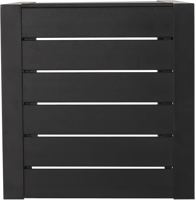 24" H Aluminium Black Patio Side Table, Small C-Shaped Outdoor Patio Table Coffee Table for Patio, Garden or Balcony