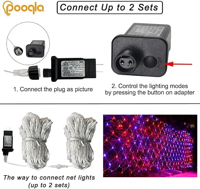 Orange and Purple Halloween Net Lights Outdoor, 28x 5ft Clear Wire | 510 LED Large Net Mesh Lights Plug in, 8 Modes Waterproof Connectable Bushes Lights for Halloween Hedge Yard Decor