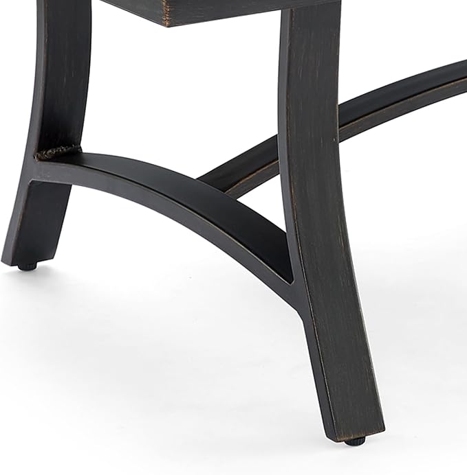 Ulax furniture Outdoor Coffee Table, Rectangle Aluminum Slat Table, Brown