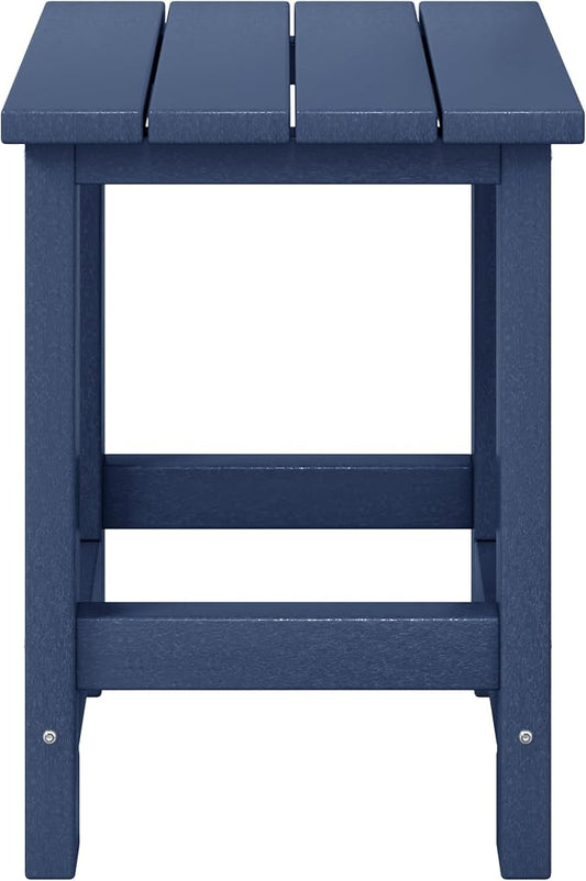 WestinTrends Malibu Kids Outdoor Patio Furniture HDPE Adirondack Square Side Table, Navy Blue