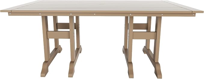 WestinTrends Malibu 71" Outdoor Patio Dining Table, Weathered Wood